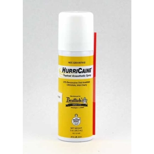 HURRICAINE WILD CHERRY TOPICAL ANESTHETIC SPRAY 2 OZ PLUS TUBE ...