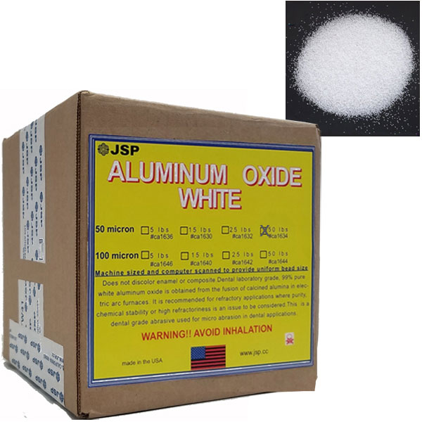 JSP White Aluminum Oxide Powder - 50 Micron (240 Grit), 50 Lb. - CA1634