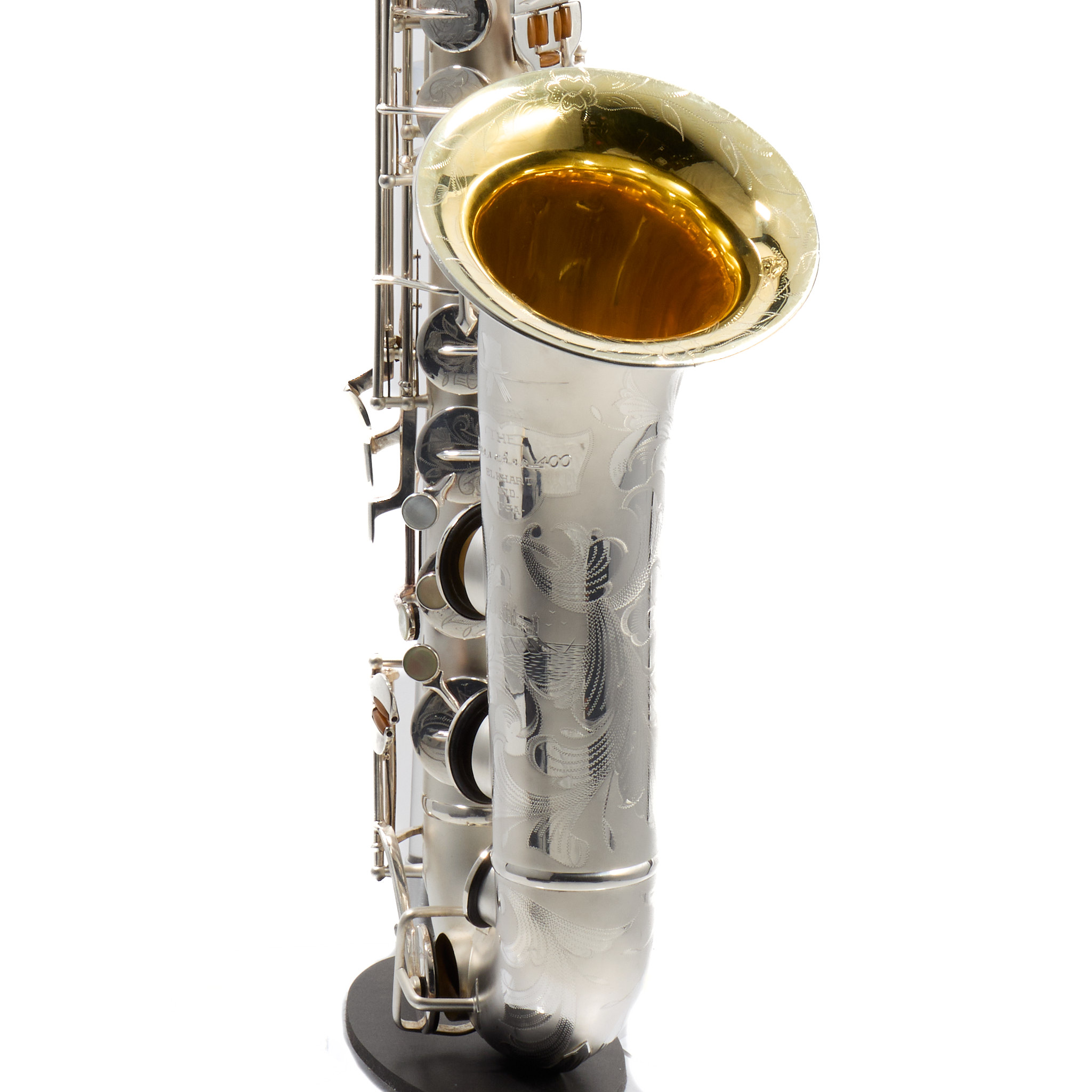 Buescher 400 Top Hat & Cane Tenor Saxophone in Satin Silver SN